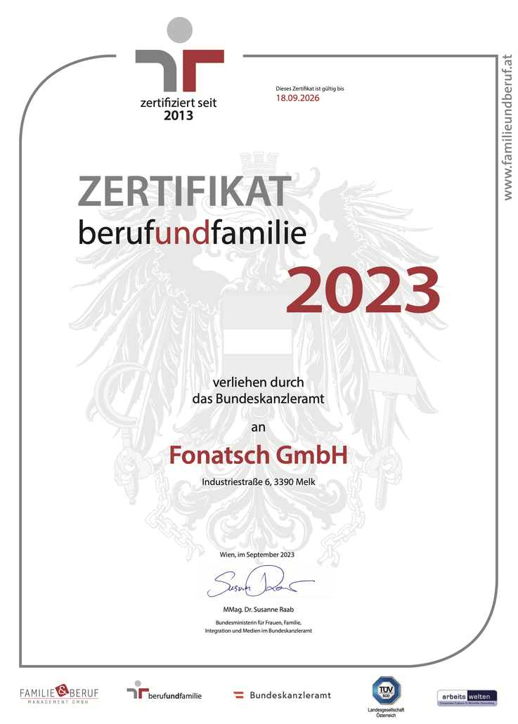 Zertifikat berufundfamilie 2023